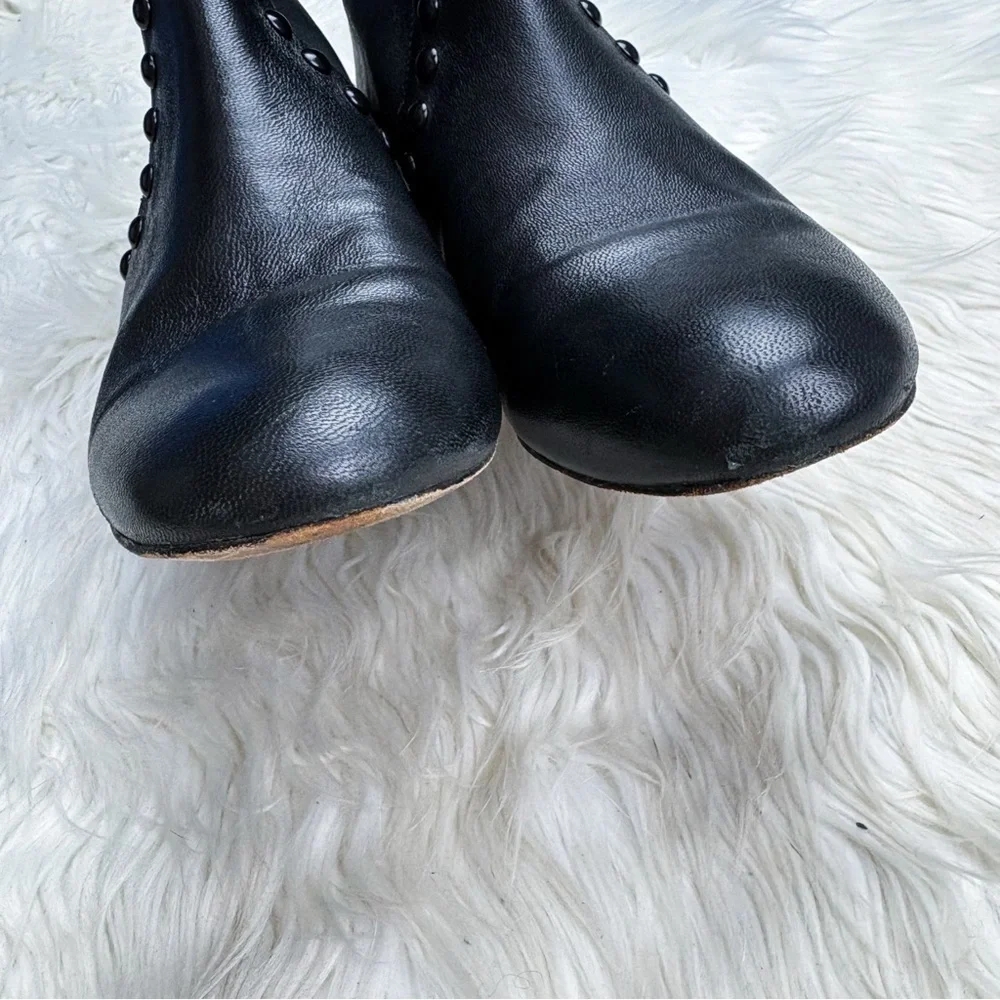 Coach Britney Leather Knee High Tall Studded Sock Boot Heeled Black Size 6